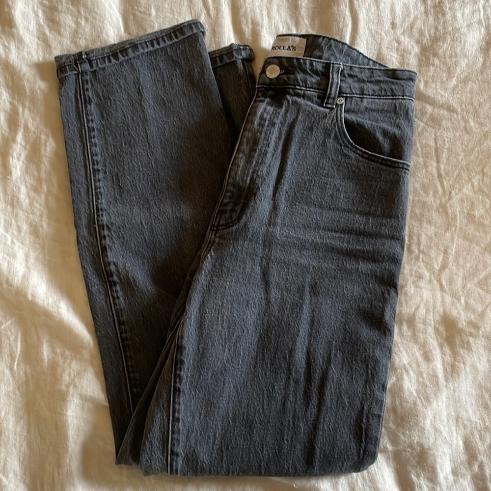 Rollas Original High Rise Straight Jeans - Black